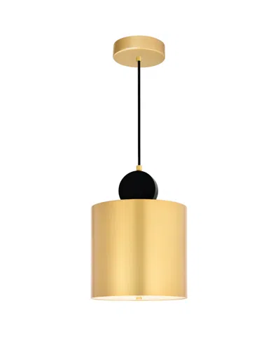 Cwi Lighting 12" Metal Saleen Led Mini Pendant In Sun Gold Black