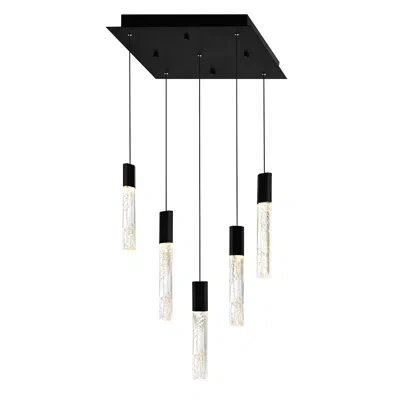 Cwi Lighting 12'' Modern Integrated Led Mini Pendant For Kitchen Island, Dining Area, Or Foyer In Black
