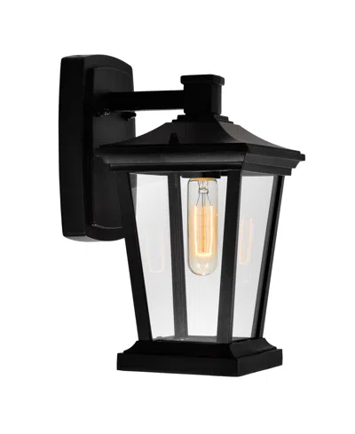 Cwi Lighting 12.4" Metal Leawood 1 Light Outdoor Wall Light In Black