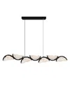 Cwi Lighting 13" Metal Moon Integrated Led Chandelier In Black