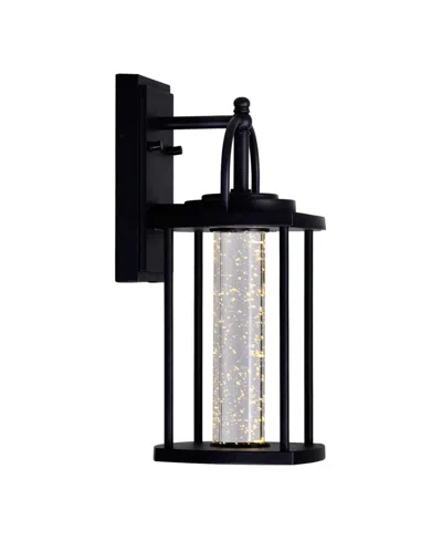Cwi Lighting 13.9" Metal Greenwood Led Outdoor Wall Lantern In Black