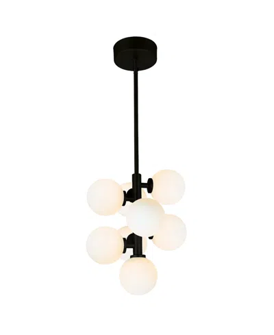 Cwi Lighting 14" Metal Arya 8 Light Pendant In Black