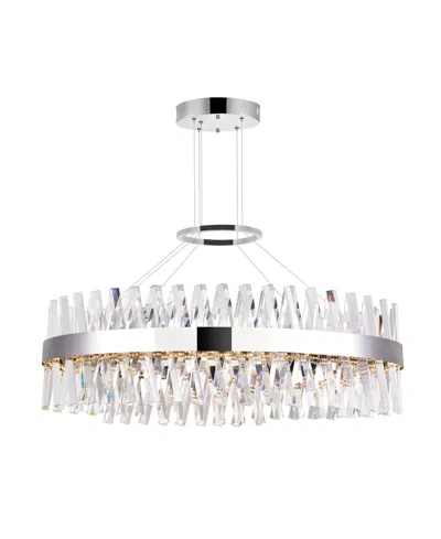 Cwi Lighting 14" Metal Glace Led Chandelier In Chrome