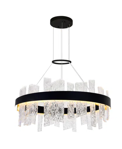 Cwi Lighting 14" Metal Guadiana Led Chandelier In Black Satin Gold