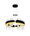Cwi Lighting 14" Metal Guadiana Led Chandelier In Black Satin Gold