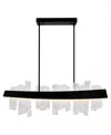 Cwi Lighting 14" Metal Guadiana Led Chandelier In Black Satin Gold