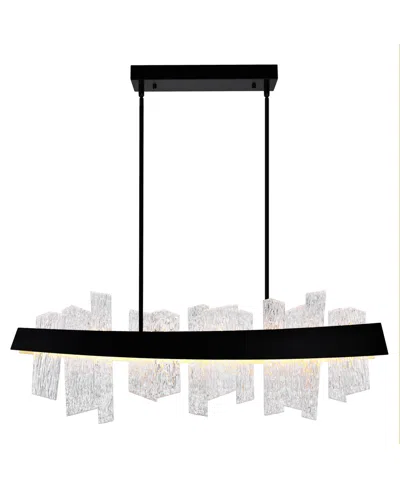 Cwi Lighting 14" Metal Guadiana Led Chandelier In Black Satin Gold