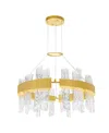 Cwi Lighting 14" Metal Guadiana Led Chandelier In Satin Gold