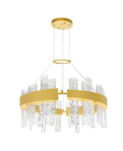 Cwi Lighting 14" Metal Guadiana Led Chandelier In Satin Gold