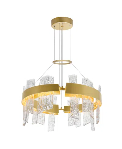 Cwi Lighting 14" Metal Guadiana Led Chandelier In Satin Gold
