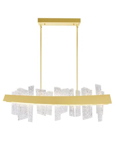 Cwi Lighting 14" Metal Guadiana Led Chandelier In Satin Gold