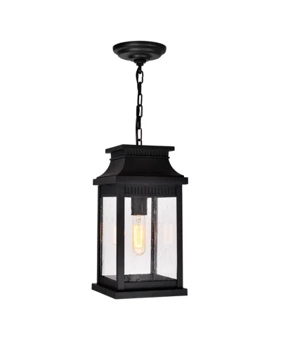 Cwi Lighting 14" Metal Milford 1 Light Outdoor Pendant In Black