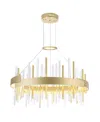 Cwi Lighting 14" Metal Millipede Led Chandelier In Satin Gold
