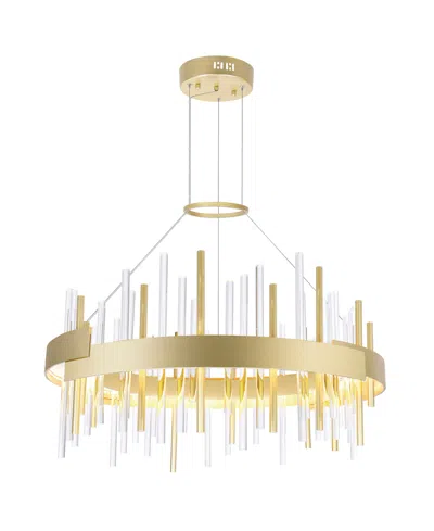 Cwi Lighting 14" Metal Millipede Led Chandelier In Satin Gold