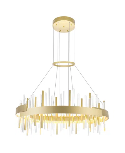 Cwi Lighting 14" Metal Millipede Led Chandelier In Satin Gold