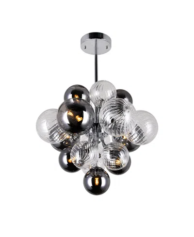 Cwi Lighting 14" Metal Pallocino 8 Light Chandelier In Chrome