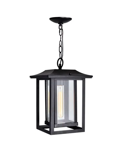 Cwi Lighting 14.8" Metal Winfield 1 Light Outdoor Hanging Light In Black
