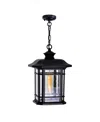 Cwi Lighting 15" Metal Blackburn 1 Light Outdoor Pendant In Black