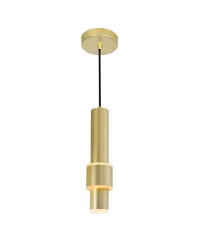 Cwi Lighting 15.5" Metal Lena Led Integrated Mini Pendant In Gold