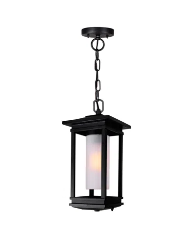 Cwi Lighting 16" Metal Granville 1 Light Outdoor Hanging Light In Black