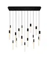 Cwi Lighting 16" Metal Greta Integrated Led Chandelier In Black