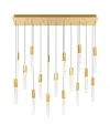 Cwi Lighting 16" Metal Greta Integrated Led Chandelier In Brass