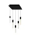 Cwi Lighting 16" Metal Greta Integrated Led Mini Pendant In Black