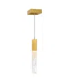 Cwi Lighting 16" Metal Greta Integrated Led Mini Pendant In Brass