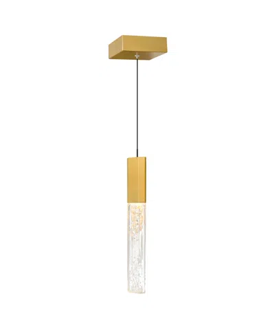 Cwi Lighting 16" Metal Greta Integrated Led Mini Pendant In Brass