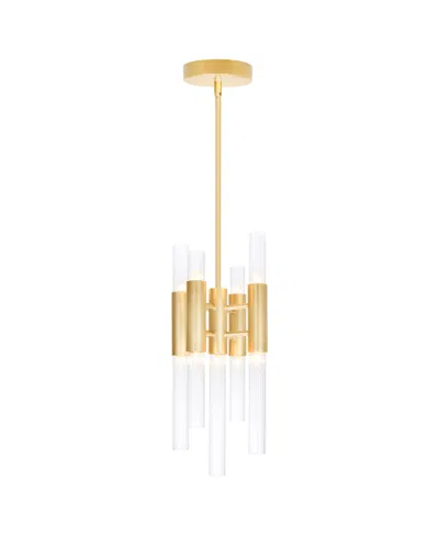 Cwi Lighting 16" Metal Orgue 9 Light Mini Pendant In Satin Gold
