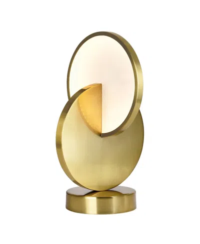 Cwi Lighting 16" Metal Tranche Led Lamp In Brushed Brass