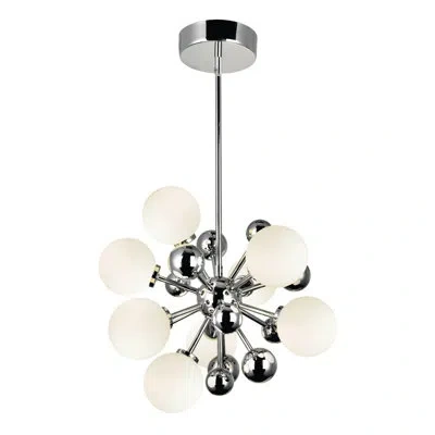 Cwi Lighting 16'' Sputnik Chandelier For Bedroom, Kitchen, Or Bathroom – 8-light Modern Ceiling Fixture With G9 L In Polished Nickel