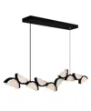 Cwi Lighting 17" Metal Moon Integrated Led Chandelier In Black
