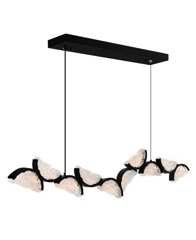 Cwi Lighting 17" Metal Moon Integrated Led Chandelier In Black