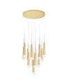Cwi Lighting 18" Metal Andes Led Multi Light Pendant In Satin Gold