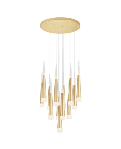 Cwi Lighting 18" Metal Andes Led Multi Light Pendant In Satin Gold