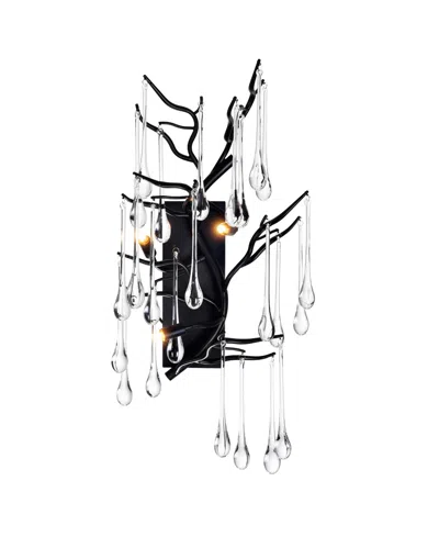 Cwi Lighting 18" Metal Anita 3 Light Wall Sconce In Black
