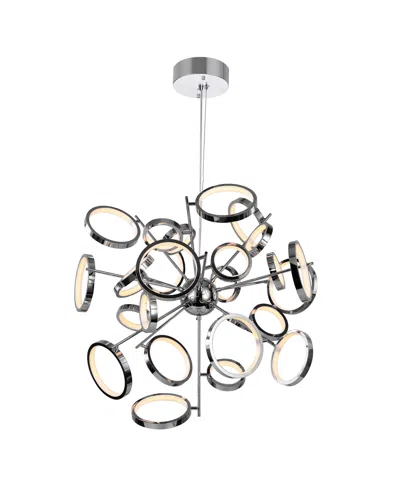 Cwi Lighting 18" Metal Colette Led Chandelier In Chrome