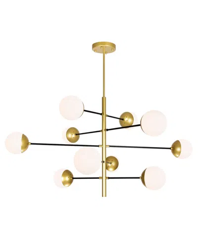 Cwi Lighting 18" Metal Compass 10 Light Chandelier In Medallion Gold
