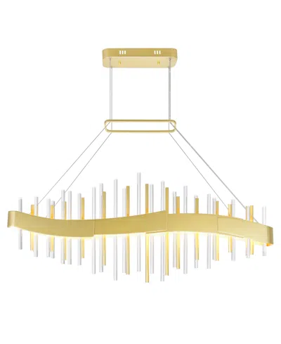 Cwi Lighting 18" Metal Millipede Led Chandelier In Satin Gold