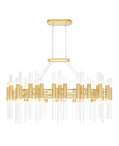 Cwi Lighting 18" Metal Orgue 72 Light Chandelier In Satin Gold