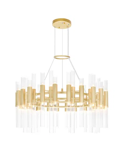 Cwi Lighting 18" Metal Orgue 72 Light Chandelier In Satin Gold