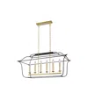 Cwi Lighting 18" Metal Tudor 6 Light Island And Pool Table Chandelier In Satin Gold Black