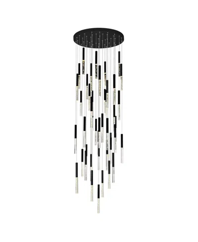 Cwi Lighting 19" Metal Dragonswatch Led Integrated Chandelier In Black