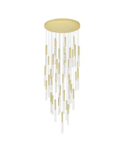 Cwi Lighting 19" Metal Dragonswatch Led Integrated Chandelier In Gold