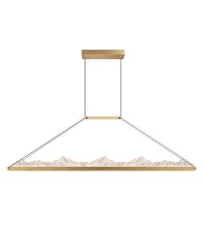 Cwi Lighting 19" Metal Himalayas Integrated Led Island Pool Table Light In Brass