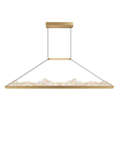 Cwi Lighting 19" Metal Himalayas Integrated Led Island Pool Table Light In Brass