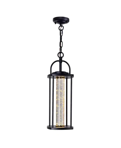 Cwi Lighting 19.7" Metal Greenwood Led Outdoor Pendant In Black
