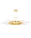 Shop Cwi Lighting 2" Metal Collar 21 Light Chandelier In Satin Gold