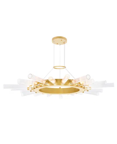 Cwi Lighting 2" Metal Collar 21 Light Chandelier In Satin Gold